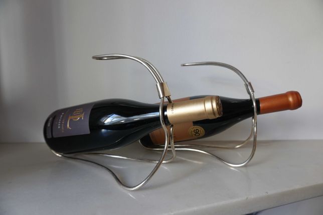 2 suportes design vintage para garrafas de vinho (casquinha)