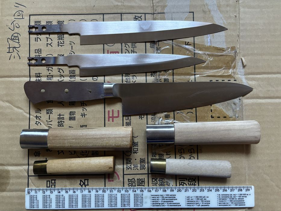 Кухонный нож б/у из Японии (шеф накири деба янагиба) Made in Japan