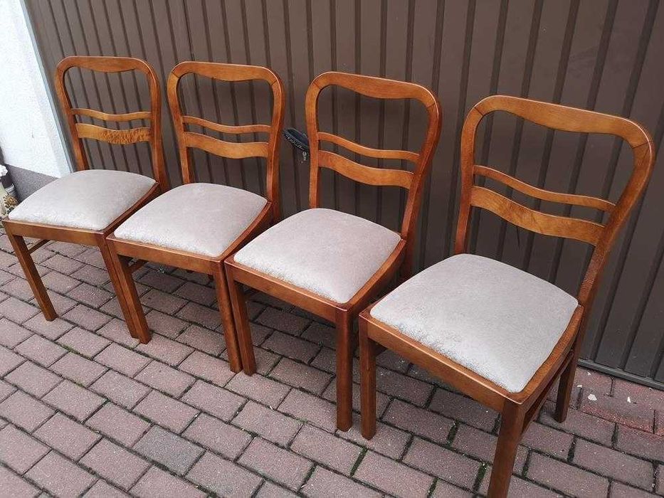 Krzesła ART-DECO Stare Antyk Komplet 4 Sztuki Po Renowacji.