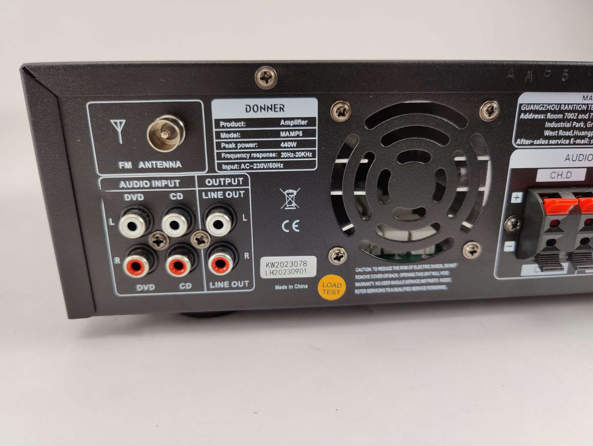 Donner EC6508 Bluetooth 5.0 wzmacniacz 4 kanały moc 440 USB, SD, FM