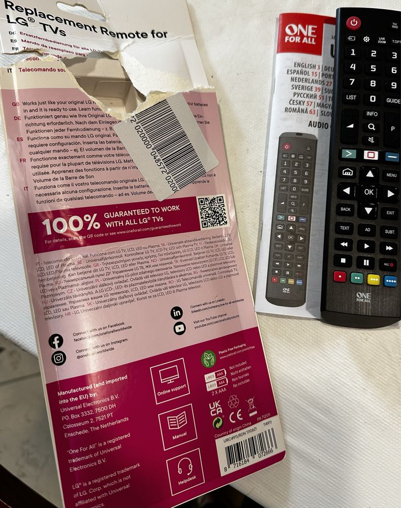 Comando TV LG - Novo