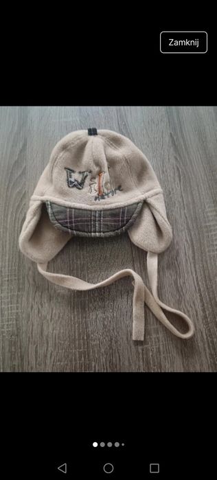 Czapka chłopięca z daszkiem na uszy zimowa Ciepła nowa