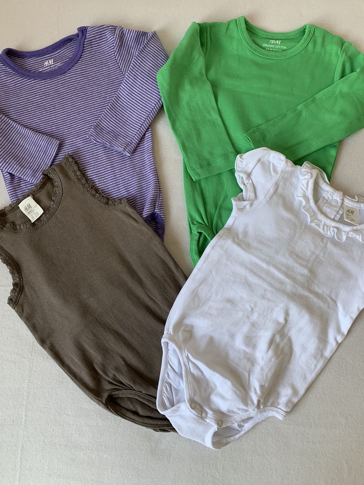 PAKA ubranek BENETTON ZARA H&M body bluzeczka 80 cm j. NOWE 9-12 m