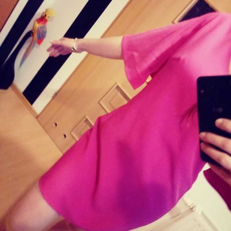 Różowa/fuksjowa sukienka mini DanHen