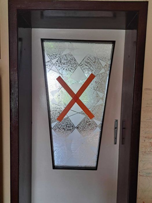 Skrzydła drzwiowe z szybą szkło ornamentowe lata 80 -te