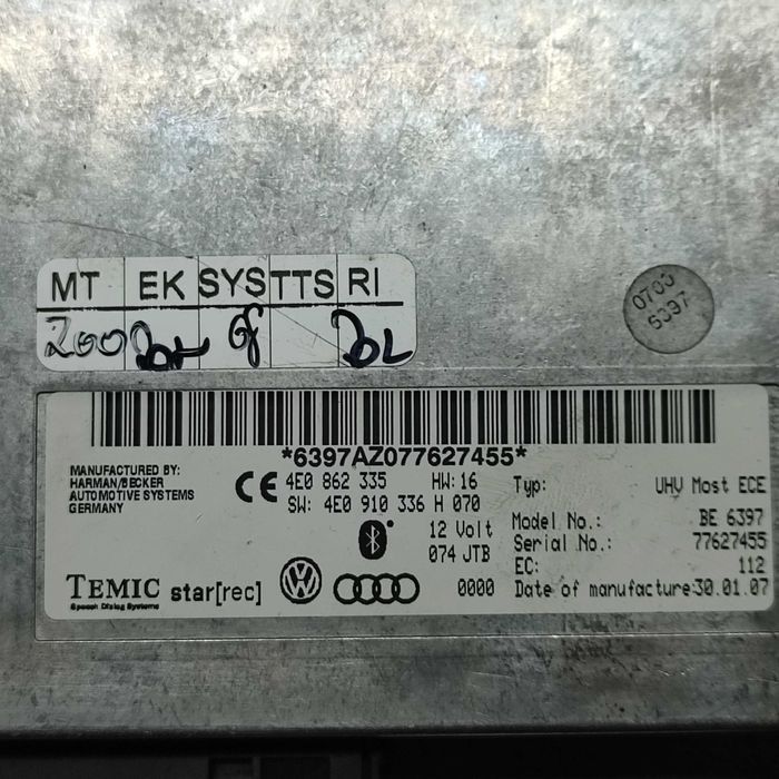 Audi A4 A6 A8 moduł bluetooth 4E086.2335