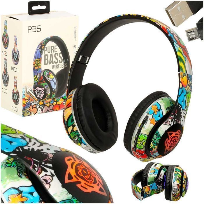 Słuchawki Bezprzewodowe Nauszne Bluetooth RGB Gaming Sport 200 mAh