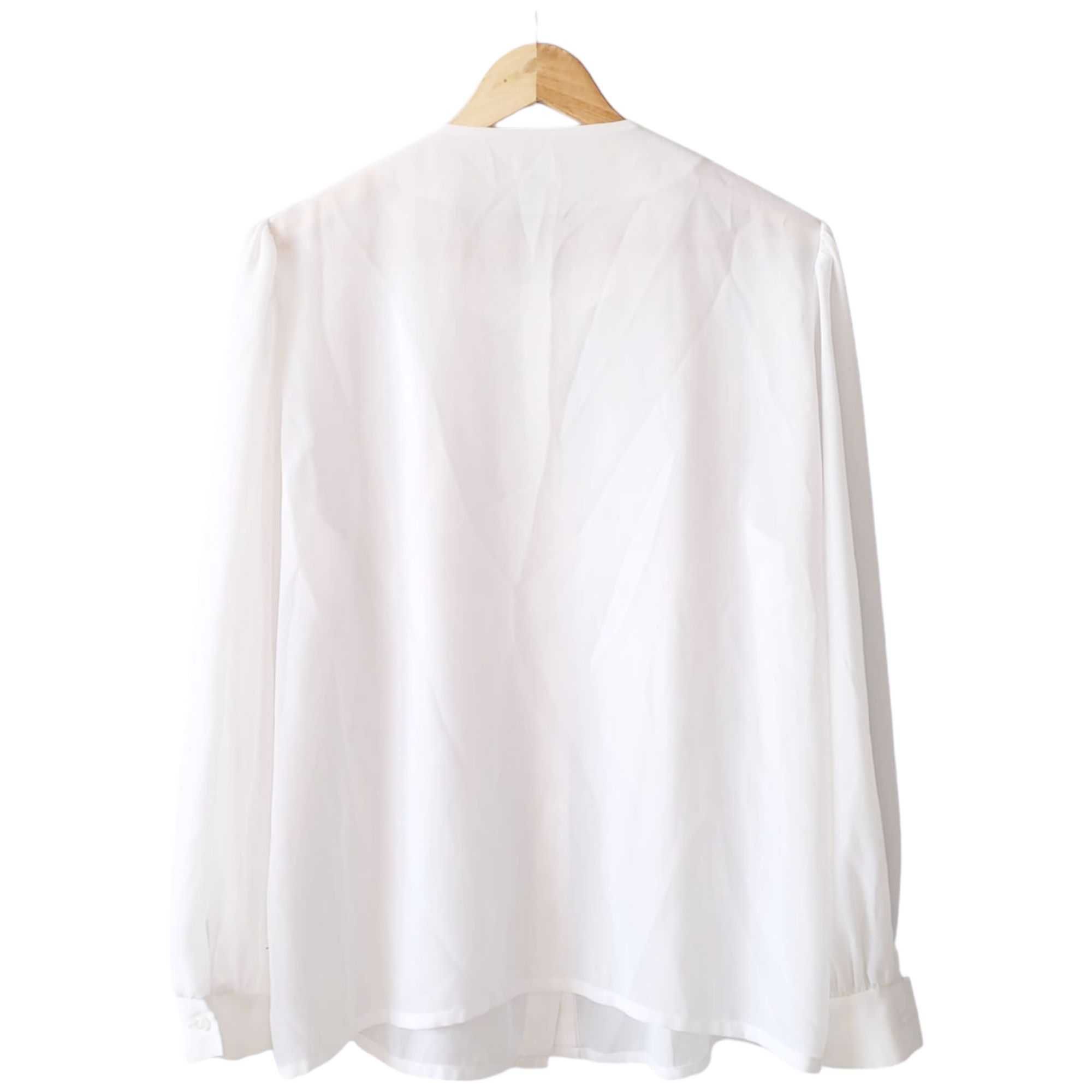 Biała koszula damska vintage szyfonowa L XL Tara lata 80. bluzka