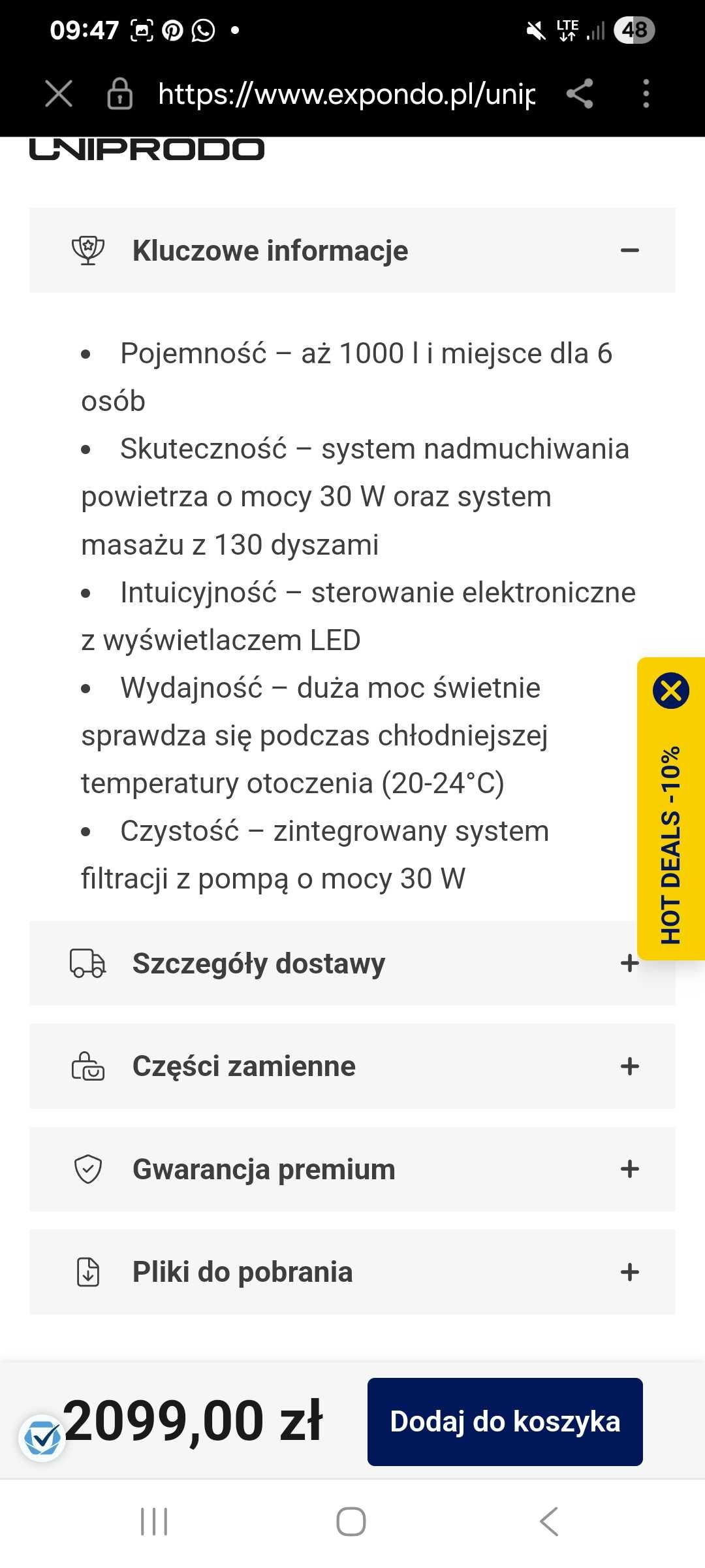 Jacuzzi czarne dmuchane uszkodzone