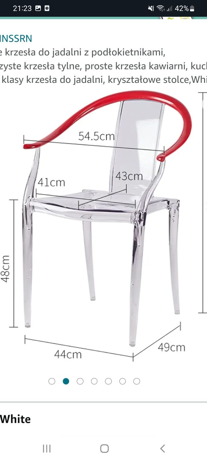 Krzeslo Solidne z podlokietnikiem plastikowe