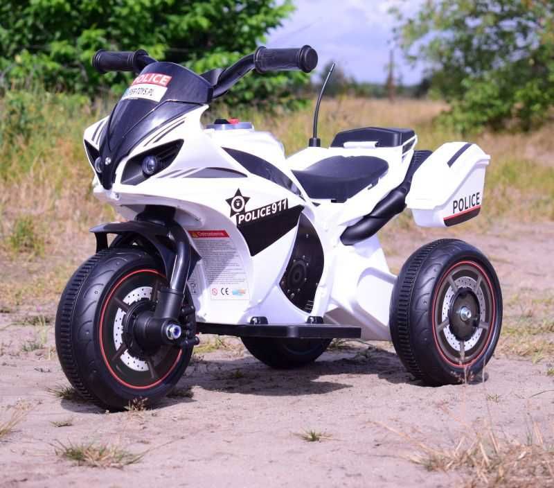 Autko motor MOTOREK POLICYJNY na akumulator trójkołowy dla dzieci