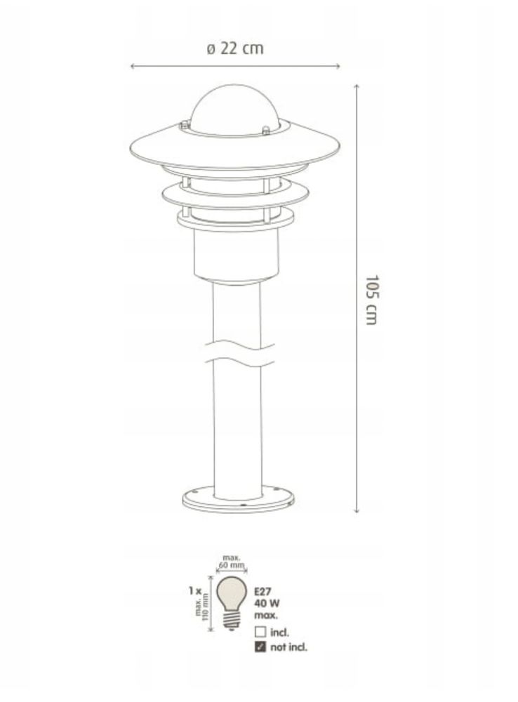 Lampa ogrodowa 105 cm