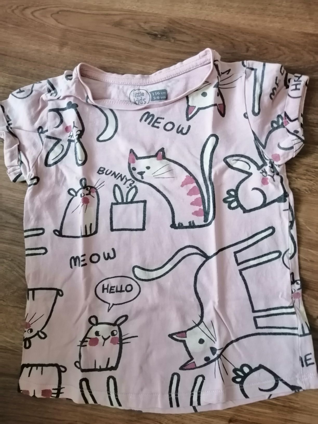 Koszulka różowa w kotki pepco 116