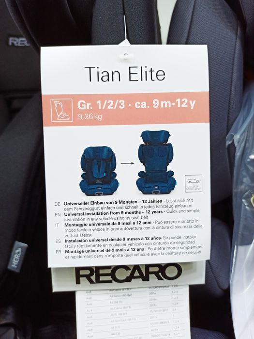 NOWY! Recaro Tian Elite od 9 do 36 kg z GŁOŚNIKAMI