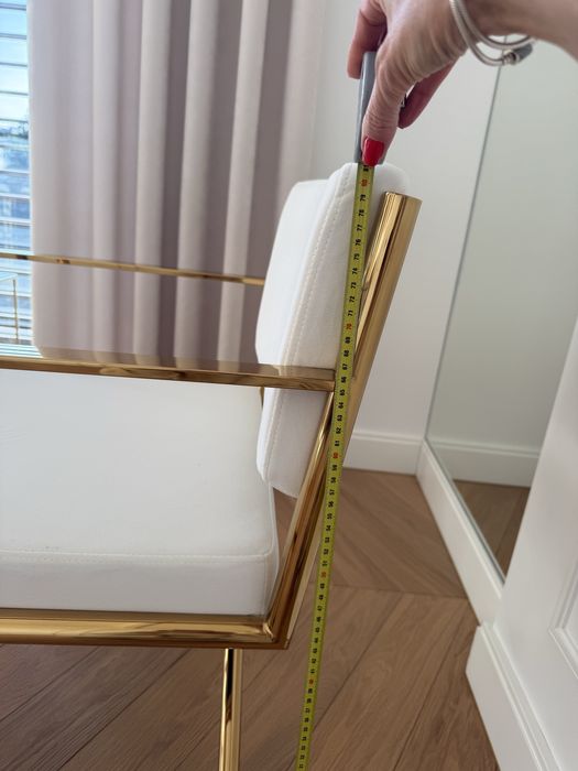 Fotel Glamour złoto - biały