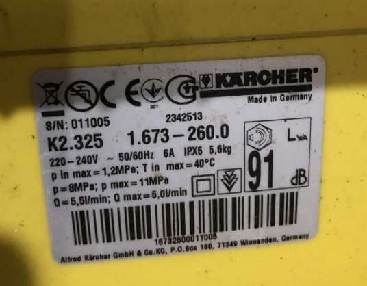 Минимойка высокого давления karcher K2.325