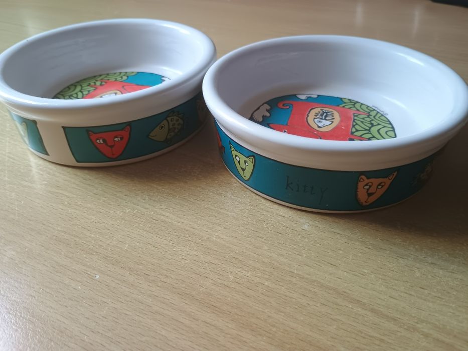 Miseczki komplet dla psa kota porcelana jak nowe