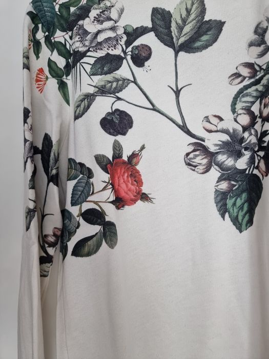 Męska bluza Zara L M rośliny kremowa