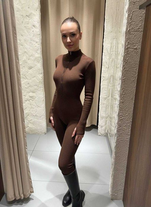 Теплий спортивний комбінезон на флісі утеплений комбез в рубчик