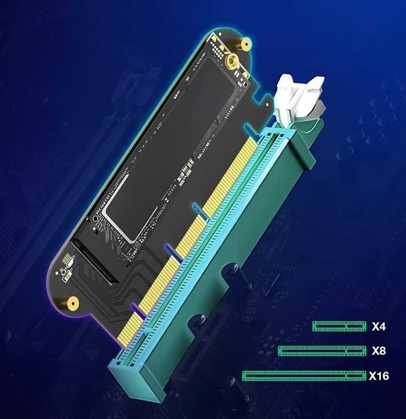 Adapter podłącz dysk M.2 NVMe do PCI-e 4.0 x16 * Wejherowo Video-Play