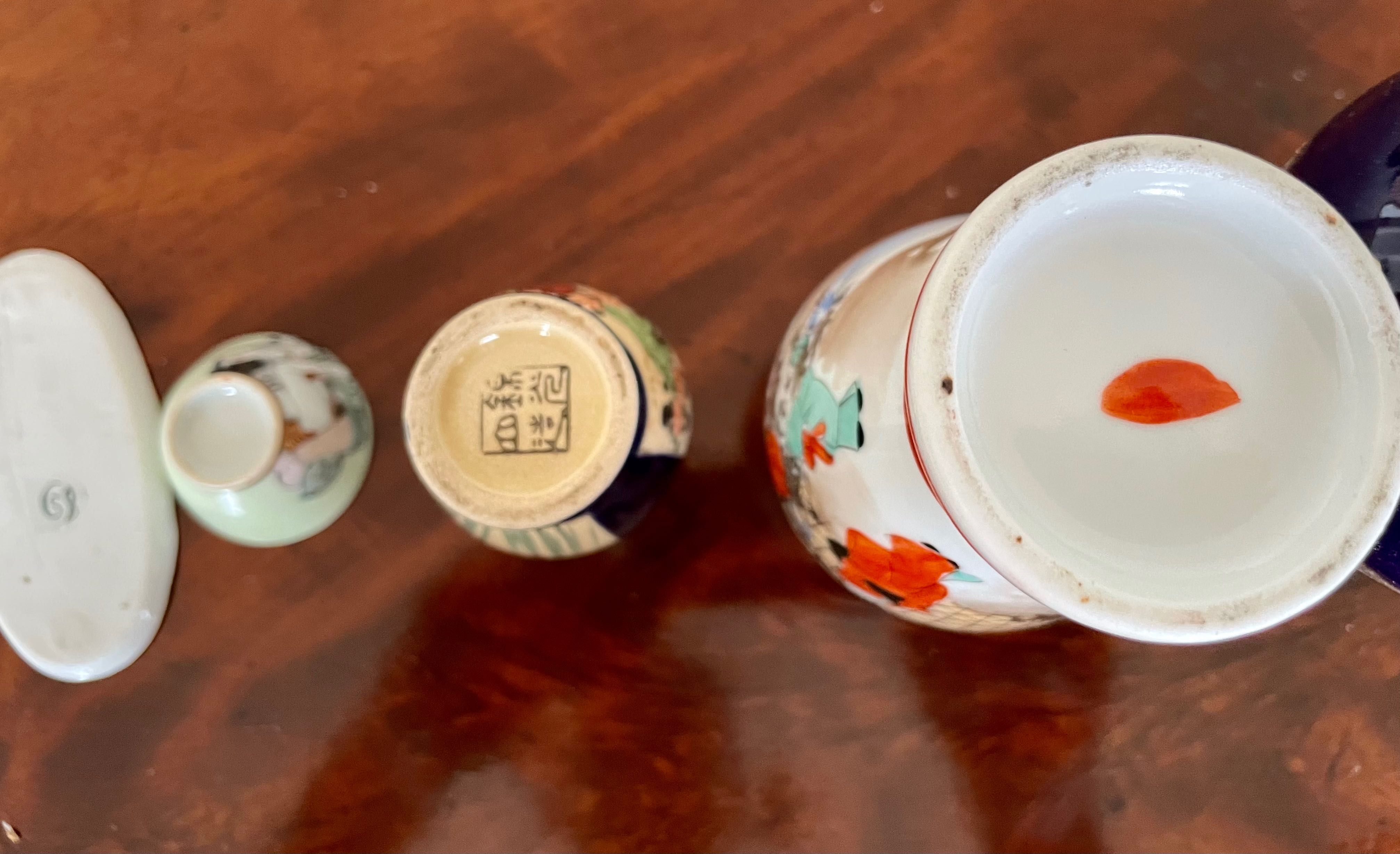 Stara porcelana Japonia, kobalt, miniatura