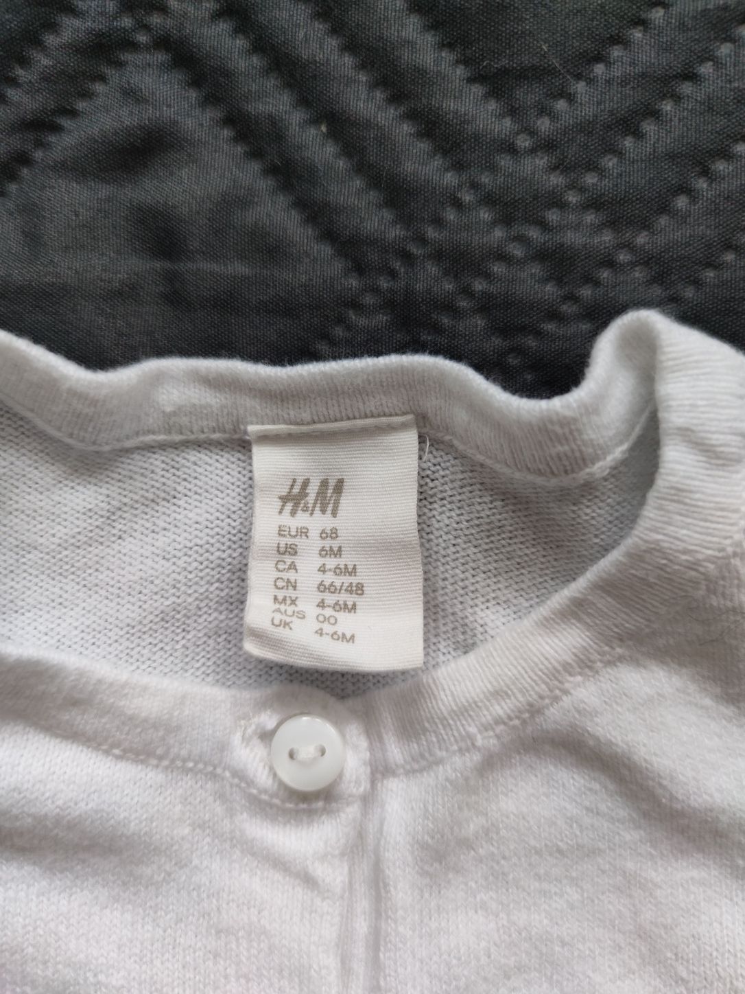 Biały sweter sweterek kardigan dla dziewczynki H&M rozm. 68