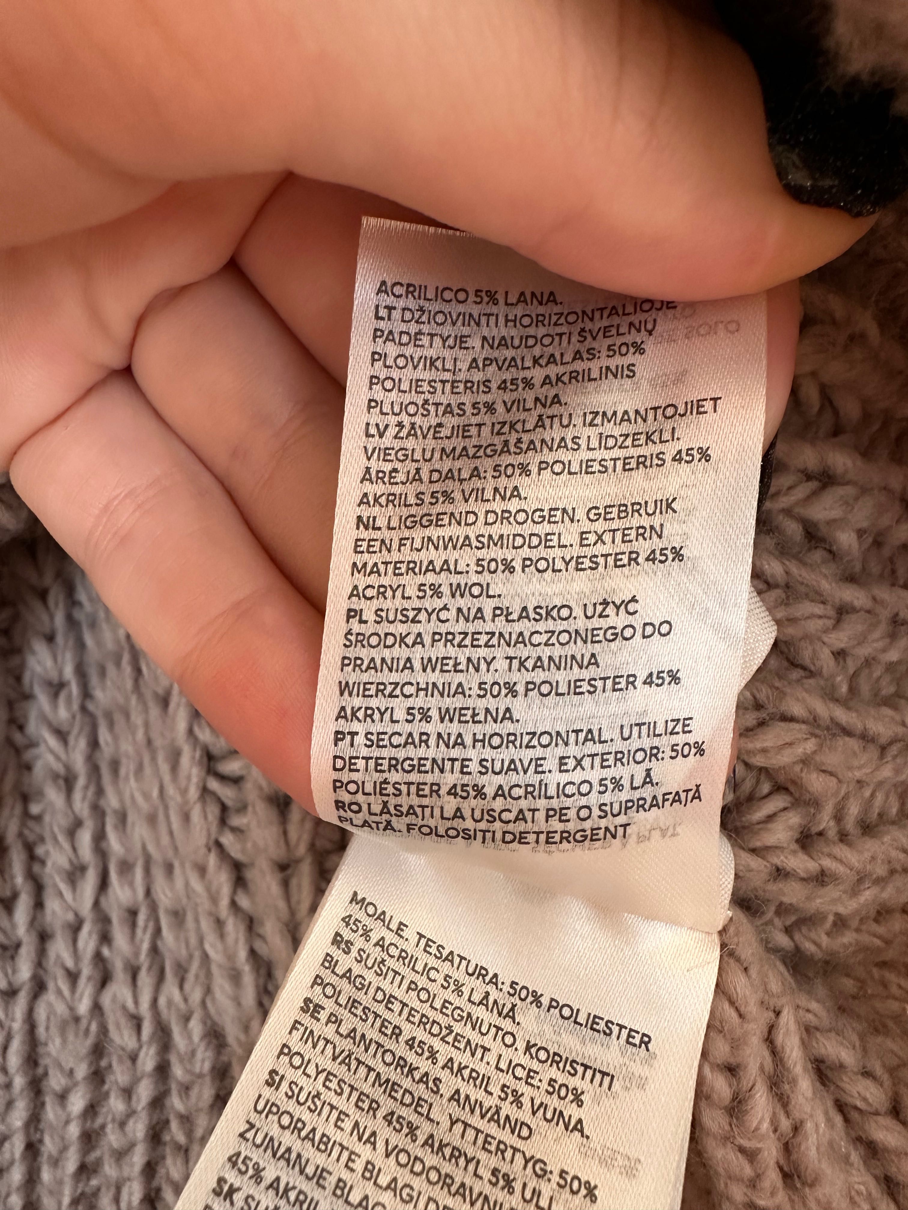 Sweter z miękkiej dzianiny brązowoszary H&M S