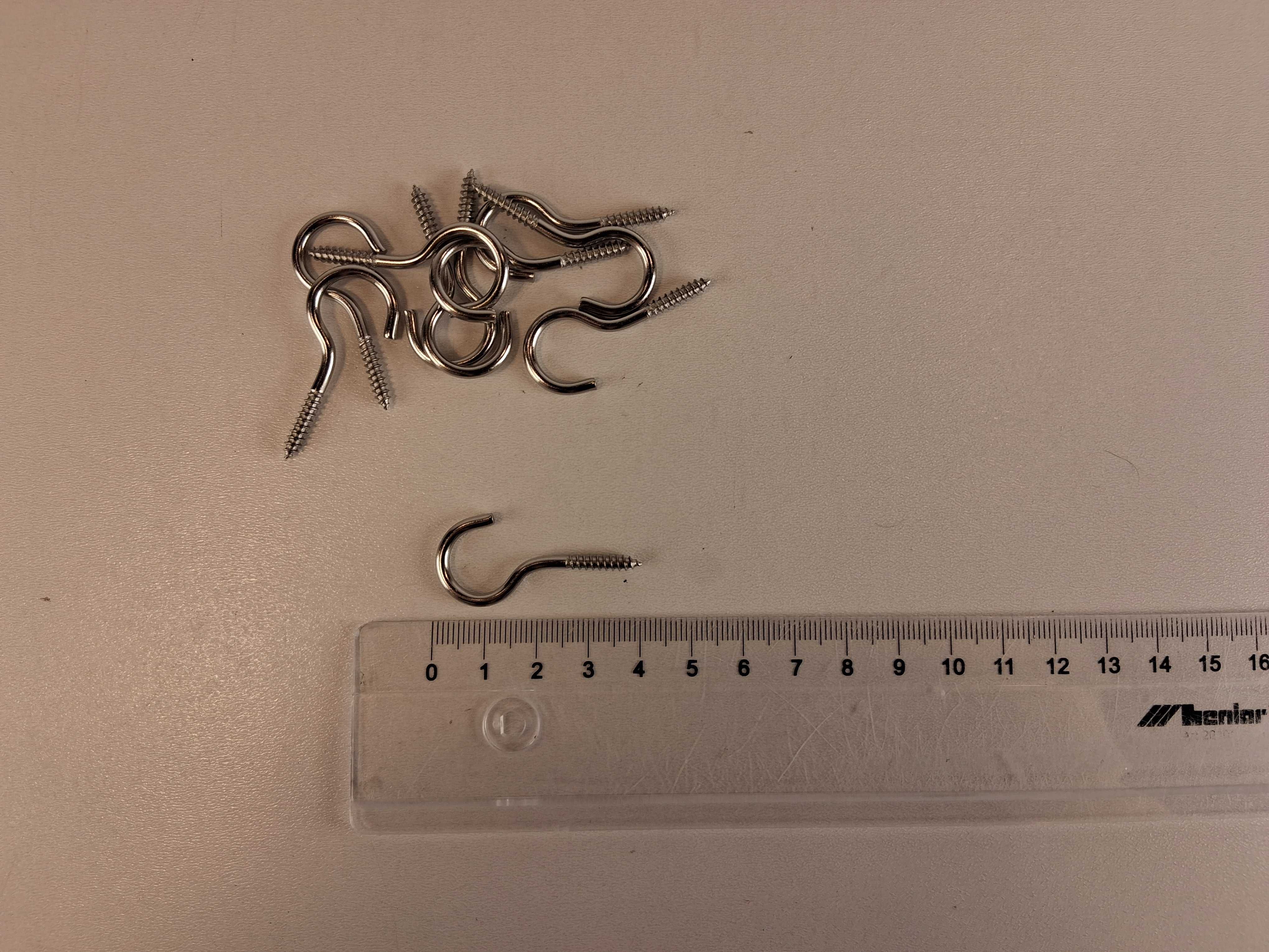 E076 Zestaw Haczyków Metalowych Śrubowych Ocynkowanych 10 Sztuk