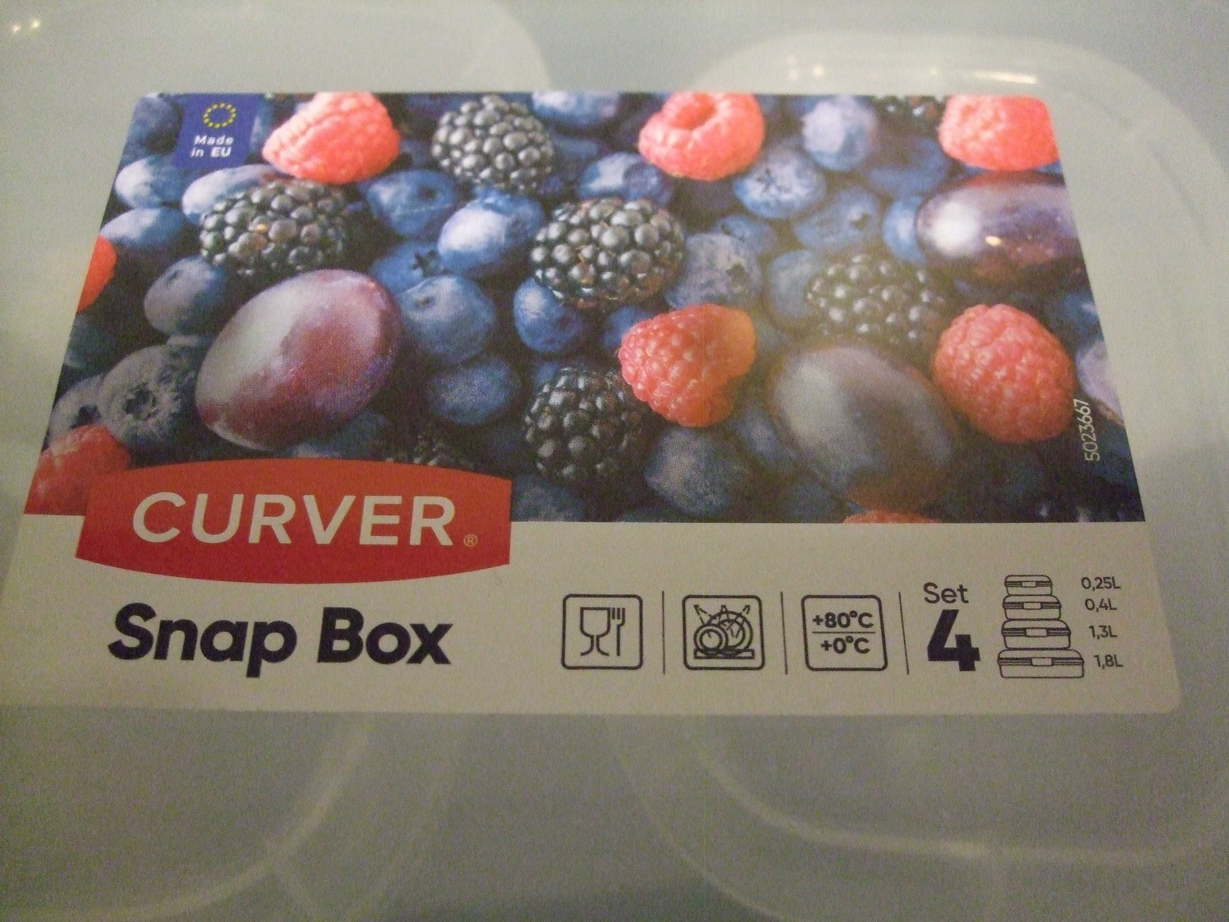 CURVER Zestaw Pojemników SNAPBOX 0,25l+0,4l+1,3l+1,8l Transparentne