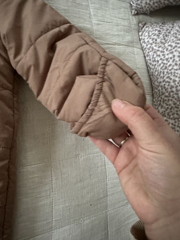 Nowy bez metki kombinezon zimowy 68 cm karmelowy unisex