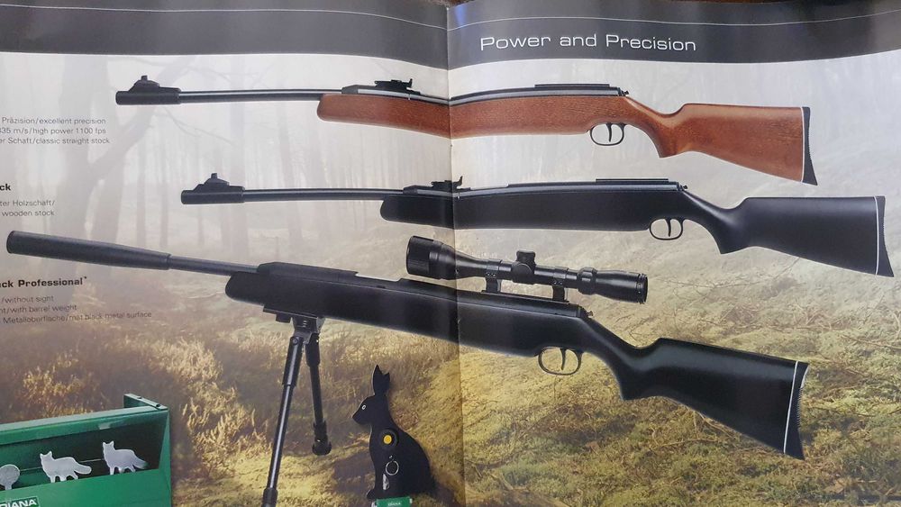 Carabina de pressão de ar - Diana 27 e Catálogo Diana Airguns