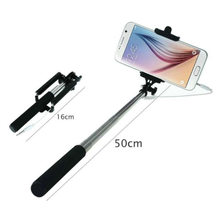 T613 T614 Selfie Stick Extensível com Botão Disparador Incorporado Nov