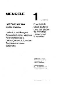 Katalog części Przyczepy samozbierającej MENGELE LAW 360 LAW 460