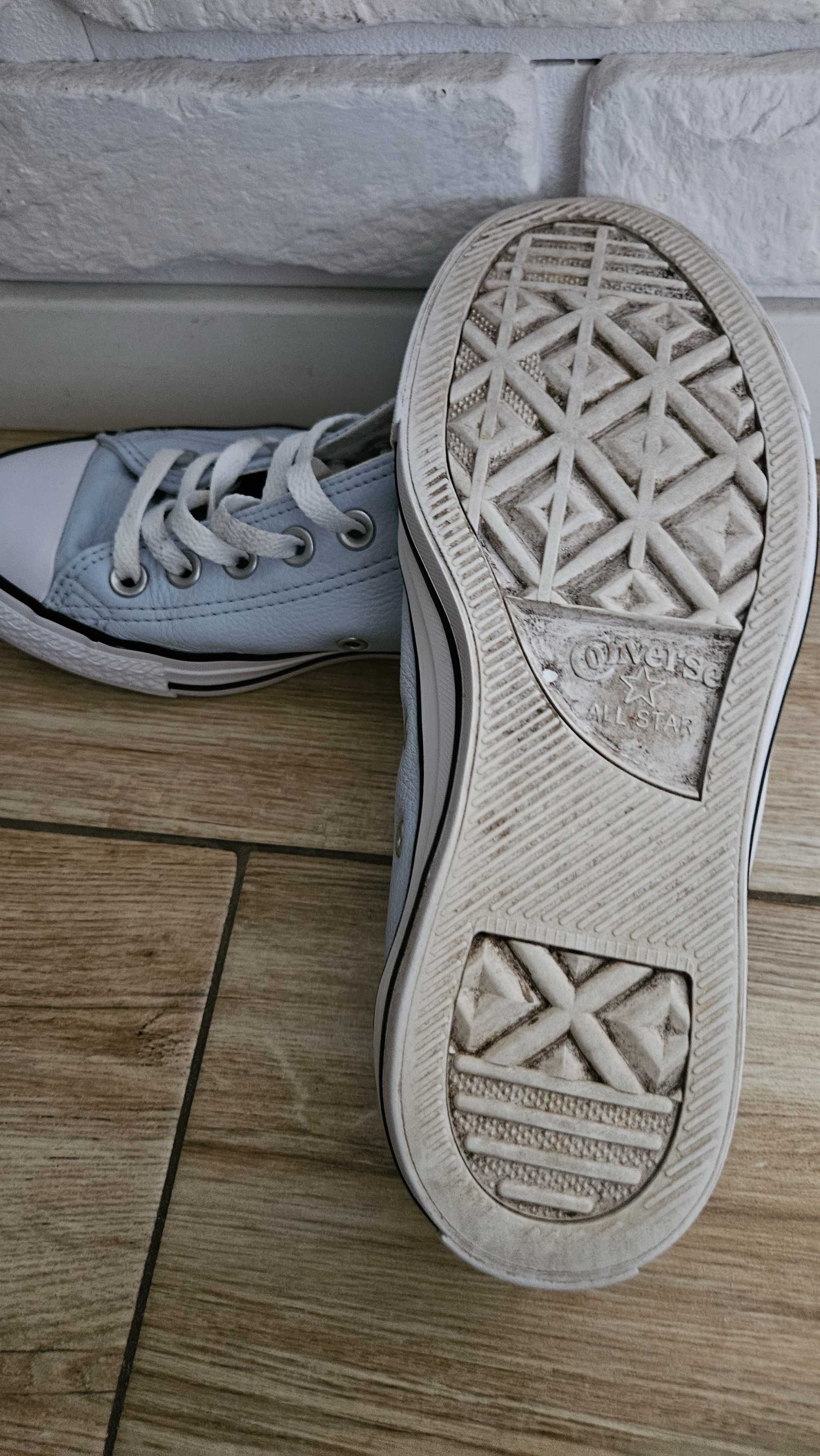 Converse All Star, 37,5 damskie, skóra,  błękit