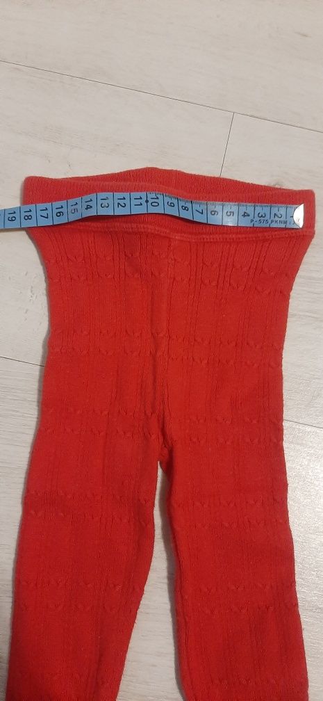 Ciepłe na wiosnę jesień legginsy rajstopowe getry r. 9-12 m-cy, 74-80