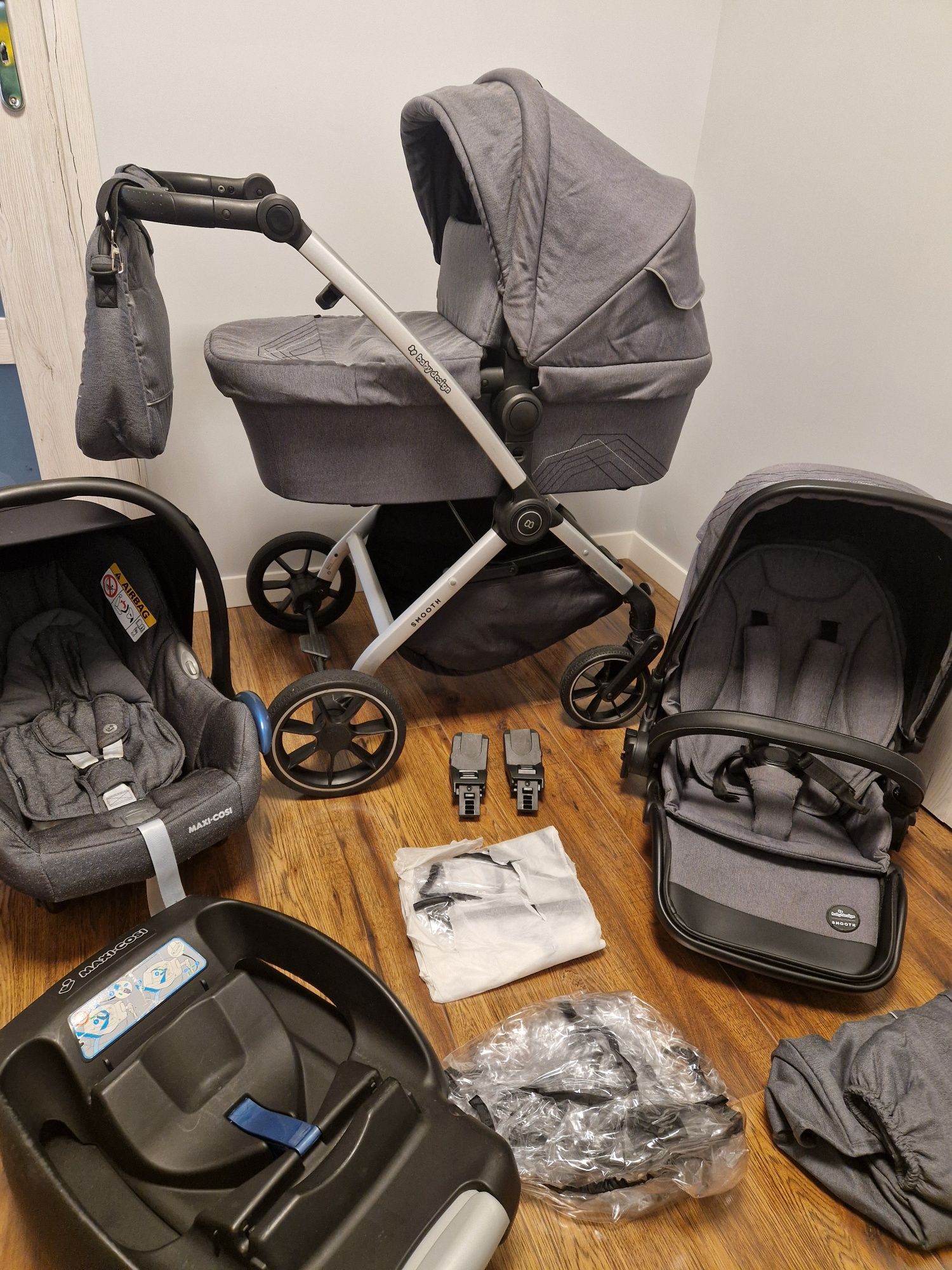 Wózek Baby Design 3w1,4w1 i zestaw Maxi Cosi, zadbany