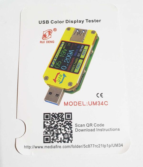Miernik napięcia i prądu Tester USB 3.0 UM34C + BT