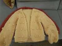 Sweter kardigan handmade z wełny alpaki I jedwabiu