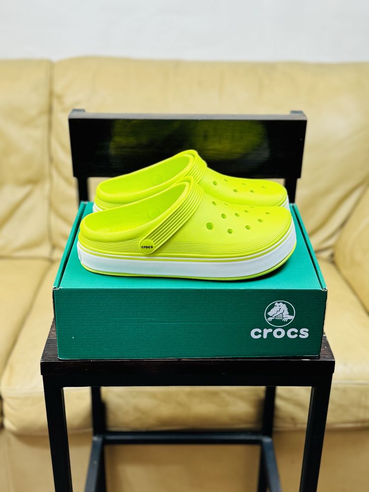 Лимонные кроксы Crocs Platform женские крокс Новинка 2024 сабо тапочки