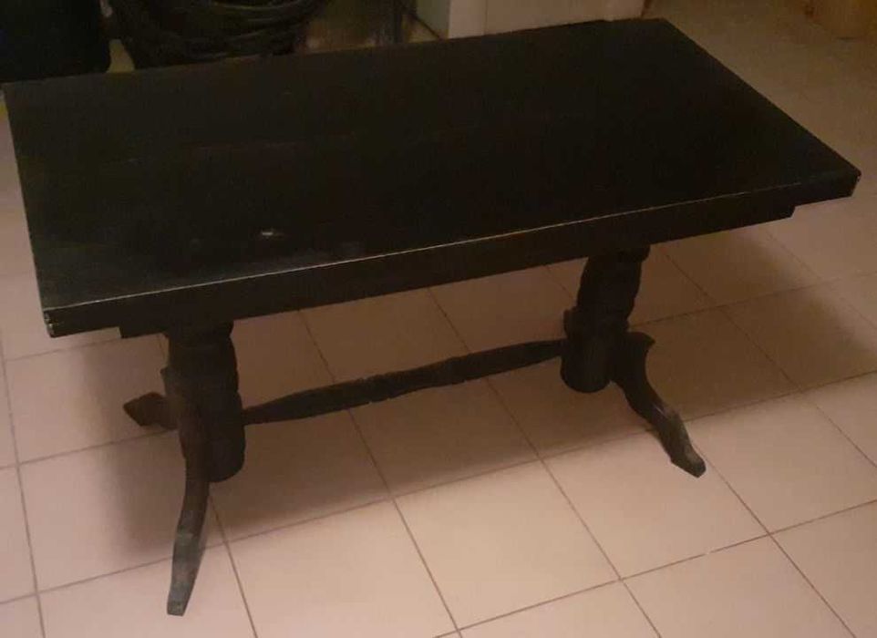 Stolik kawowy, ława czarna podwyższana vintage