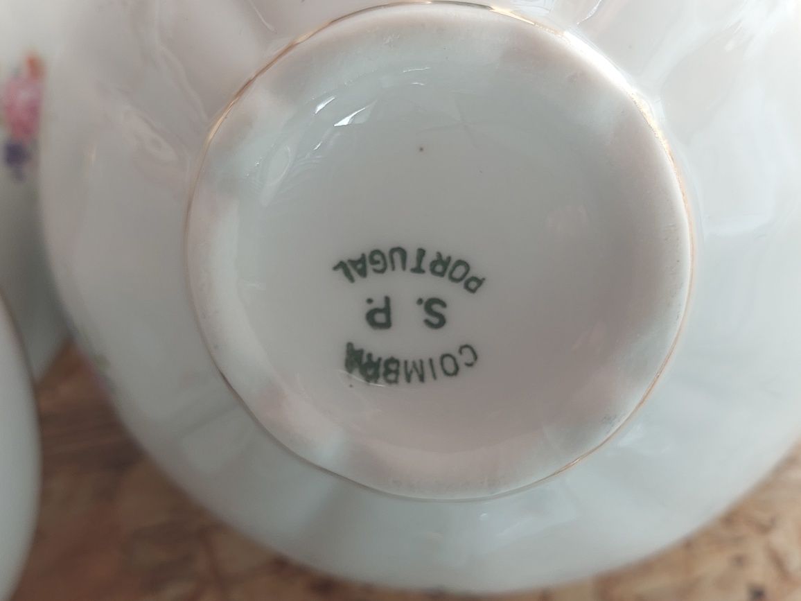 Serviço de chá porcelana Coimbra SP anos 50