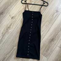 czarna sukienka na ramiączkach krótka mini bershka XS