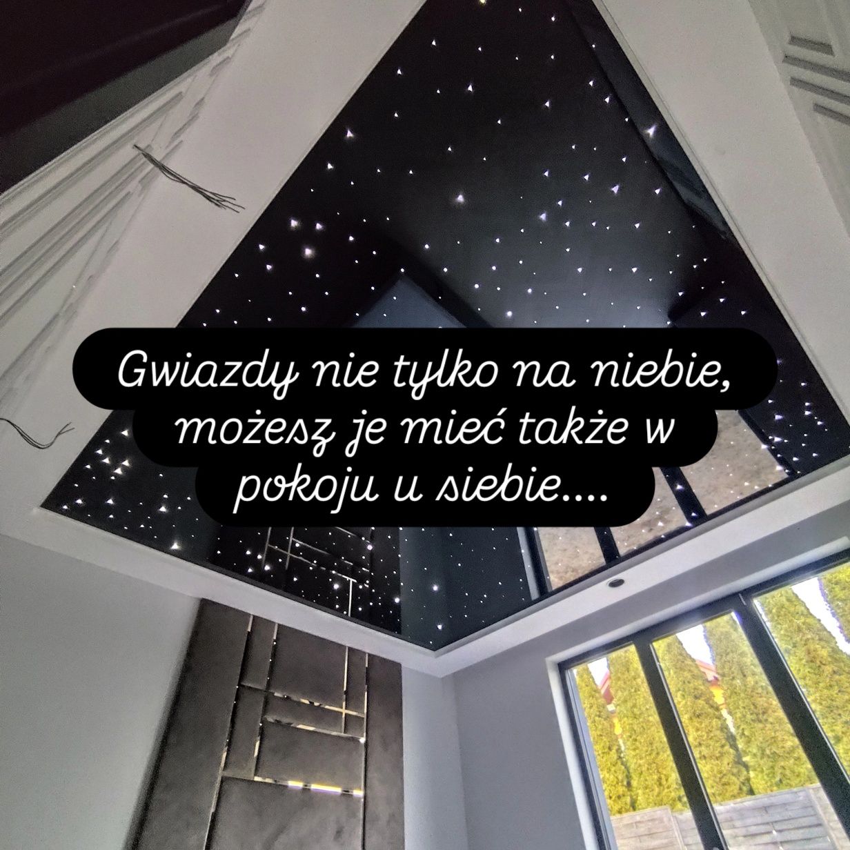 Sufity napinane sufit napinany gwieździste niebo silnie świetlne