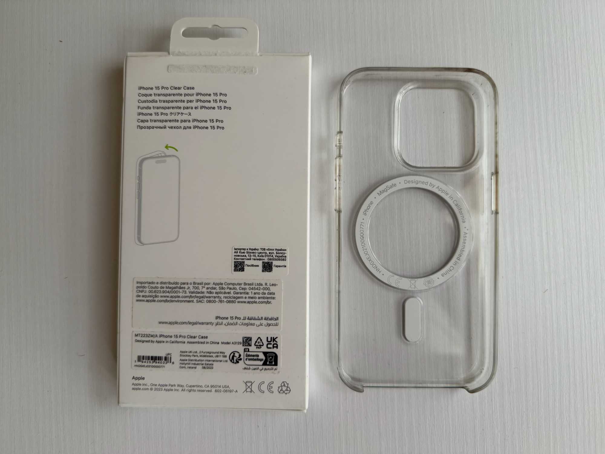 Оригинальный Чехол Apple Clear Case with MagSafe для iPhone 15 Pro