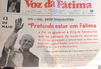 Antigo e raro jornal antigo a voz da Fátima  de 13 maio 1982