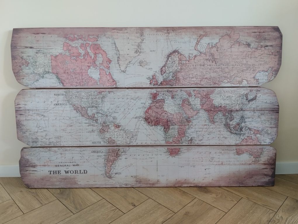 Obraz stara mapa świata retro vintage jak na deskach 120x73cm