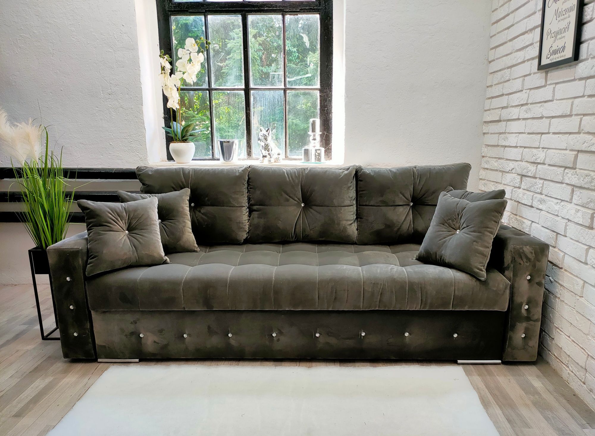 Sofa kanapa Samara Glamour sprężyny welur