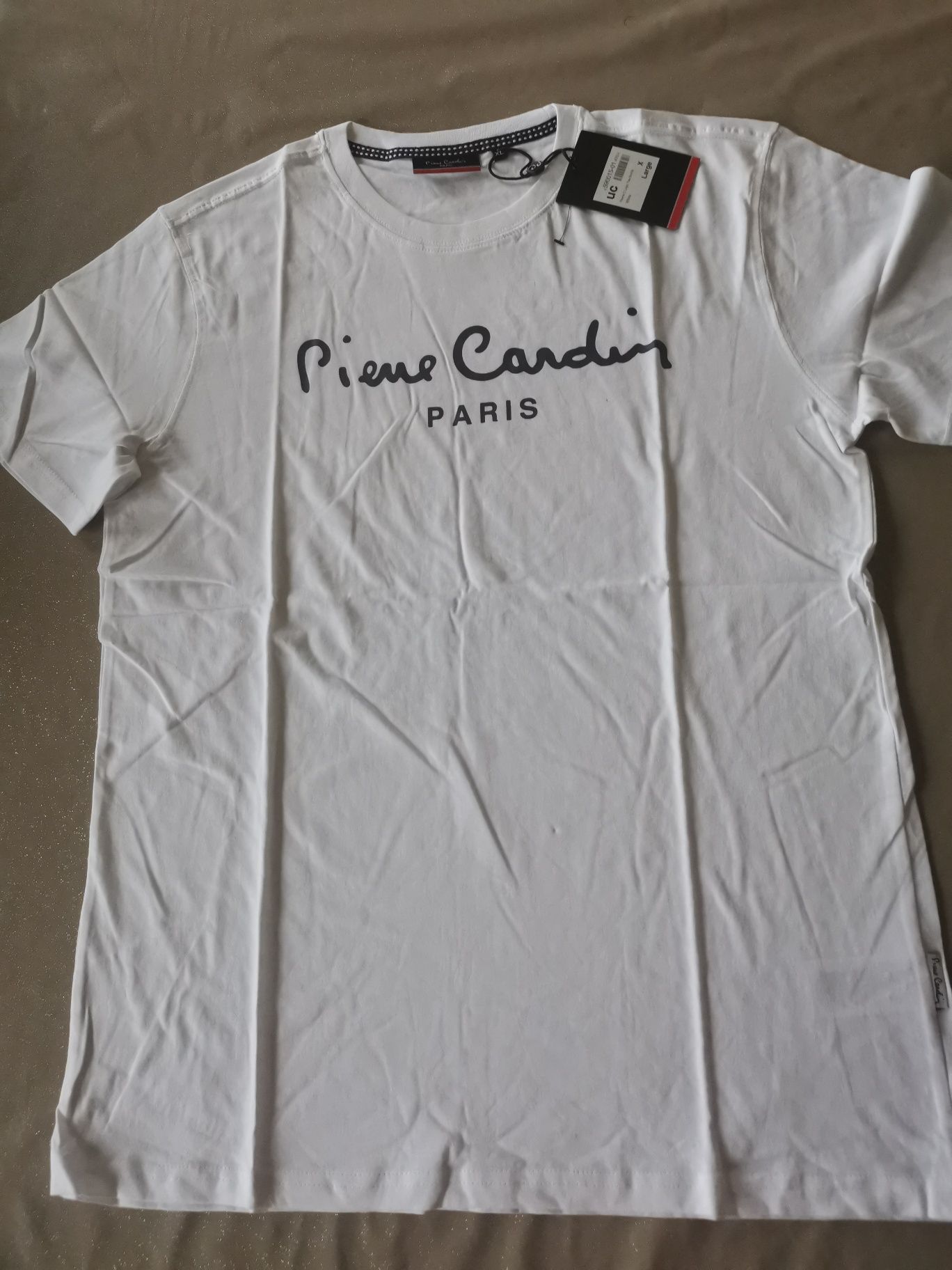 Pierre Cardin Nowa, Bawełniana bluzka z krótkim rękawem z logo XL