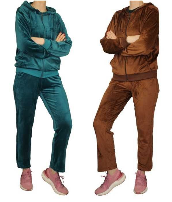 Damski welurowy komplet w kilku kolorach M - 3XL