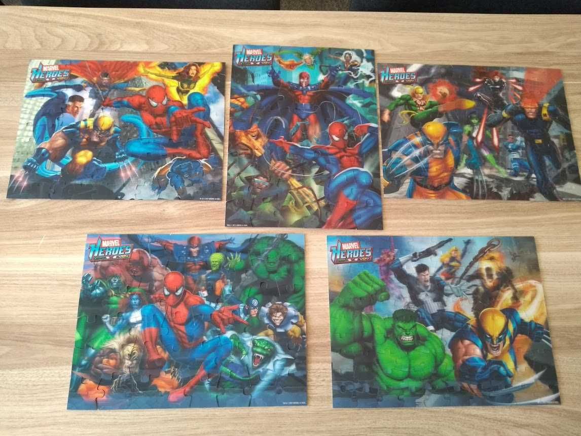 Sprzedam puzzle Marvel Heroes 3D - zestaw 5 układanek